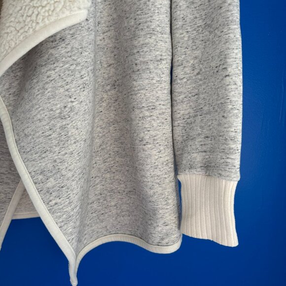 Abercrombie & Fitch Heather Gray Sherpa Fleece Lined Cardigan Open Front - S - Picture 4 of 8